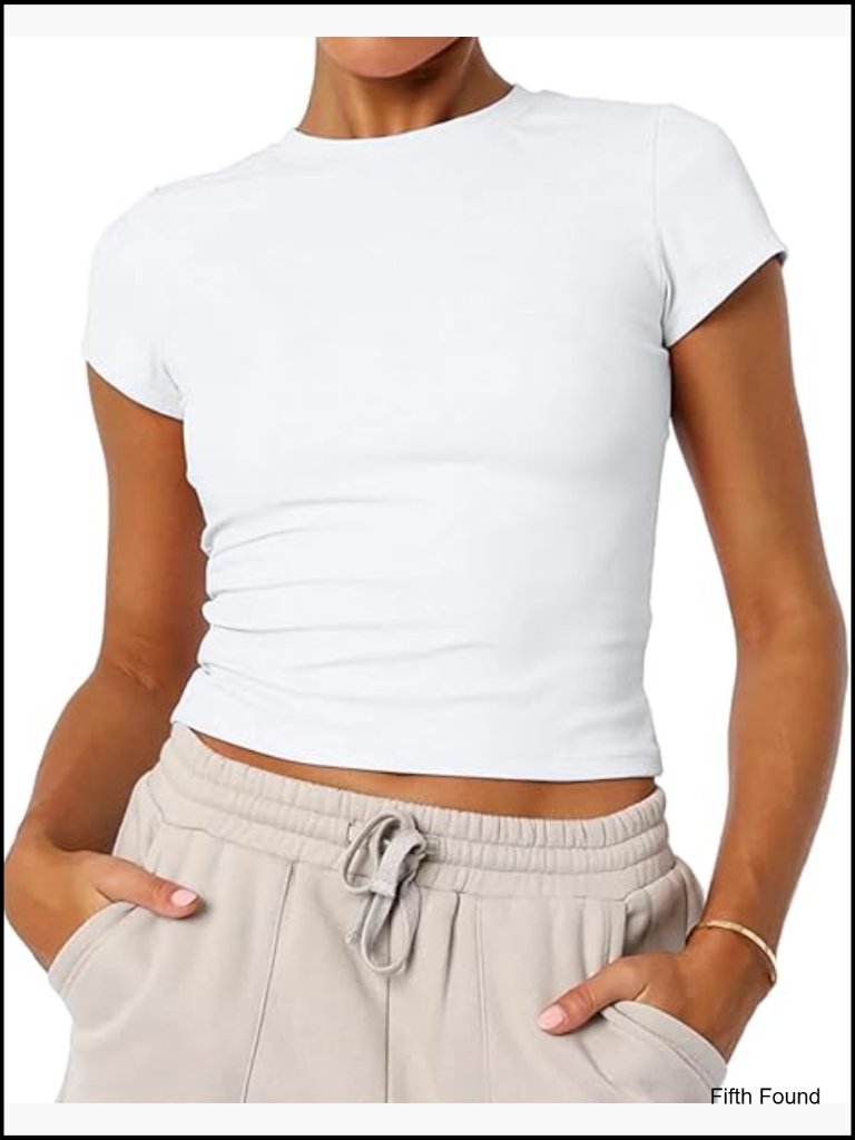 Summer Short Sleeve Crewneck T-Shirt Y2k Cute Going Out Top Baby Tee